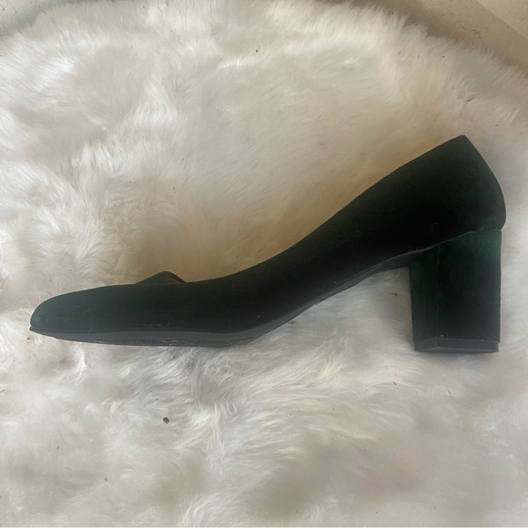 Eloquii Emerald Green Velvet Festive Heels Size 9 Wide - Picture 8 of 12